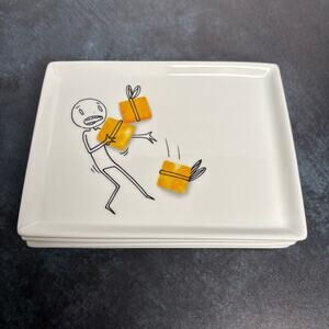 CB2 2013 Oliver Present App Plates, Holiday Plates, Set of 4